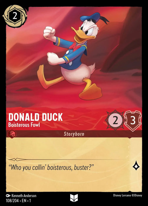 Donald Duck - Boisterous Fowl 108/204 Uncommon The First Chapter Disney Lorcana TCG - guardiangamingtcgs