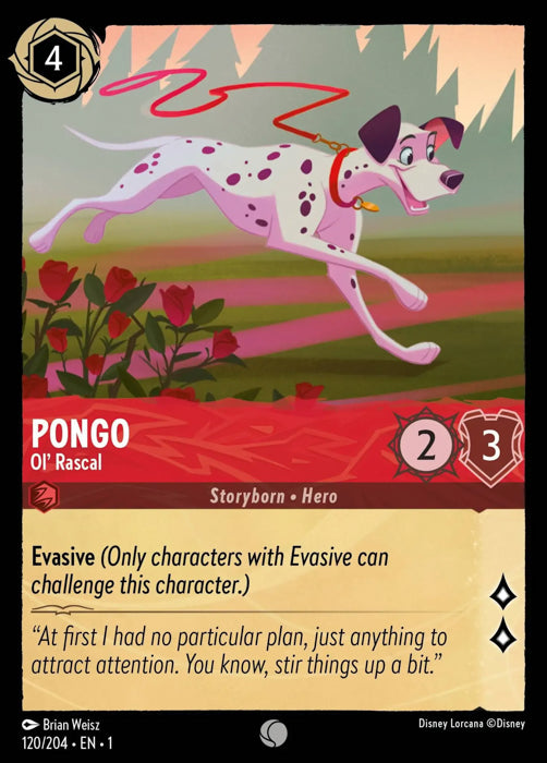 Pongo - Ol' Rascal 120/204 Common The First Chapter Disney Lorcana TCG - guardiangamingtcgs