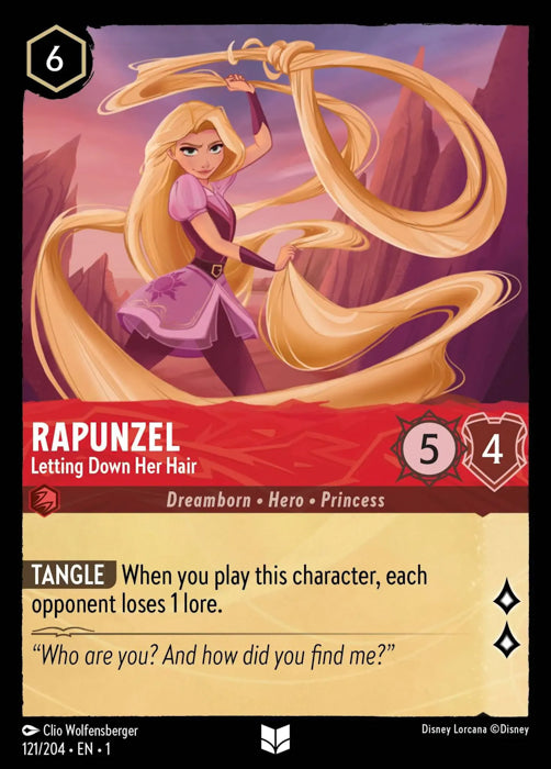 Rapunzel - Letting Down Her Hair 121/204 Uncommon The First Chapter Disney Lorcana TCG - guardiangamingtcgs