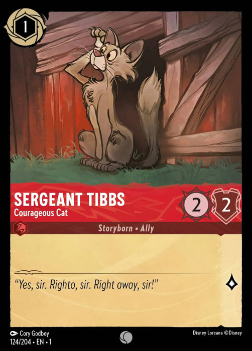 Sergeant Tibbs - Courageous Cat 124/204 Common The First Chapter Disney Lorcana TCG - guardiangamingtcgs