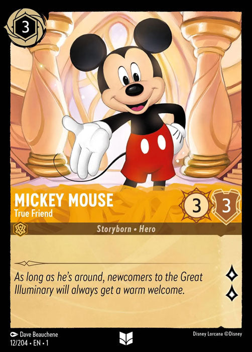 Mickey Mouse - True Friend 12/204 Uncommon The First Chapter Disney Lorcana TCG - guardiangamingtcgs