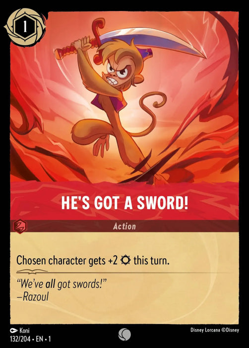 He's Got A Sword! 132/204 Common The First Chapter Disney Lorcana TCG - guardiangamingtcgs