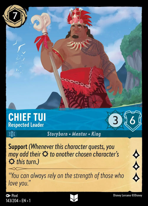 Chief Tui - Respected Leader 143/204 Uncommon The First Chapter Disney Lorcana TCG - guardiangamingtcgs