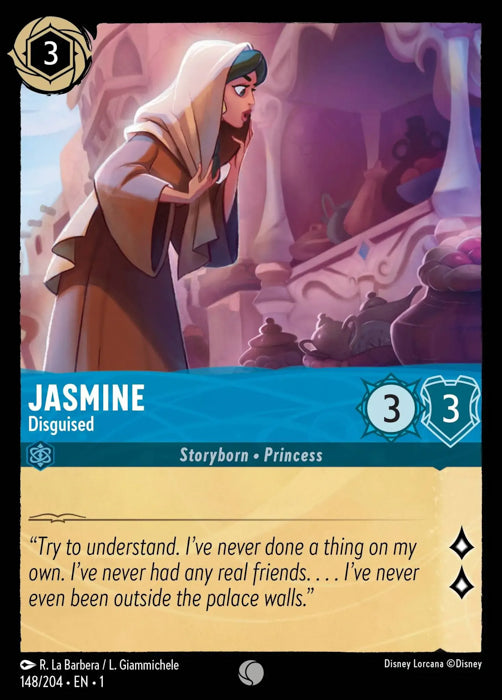 Jasmine - Disguised 148/204 Common The First Chapter Disney Lorcana TCG - guardiangamingtcgs