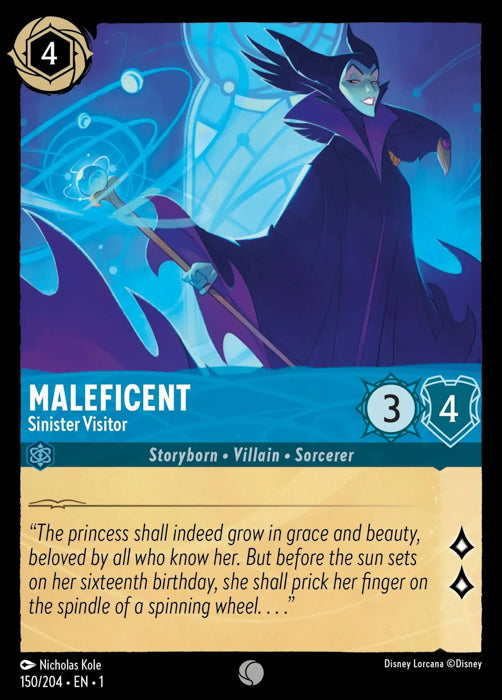 Maleficent - Sinister Visitor 150/204 Common The First Chapter Disney Lorcana TCG - guardiangamingtcgs