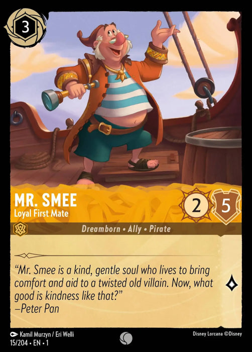 Mr. Smee - Loyal First Mate 15/204 Common The First Chapter Disney Lorcana TCG - guardiangamingtcgs
