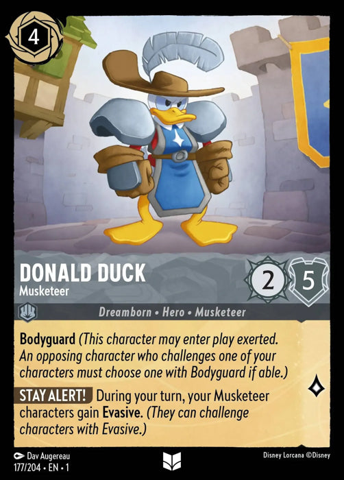 Donald Duck - Musketeer 177/204 Uncommon The First Chapter Disney Lorcana TCG - guardiangamingtcgs