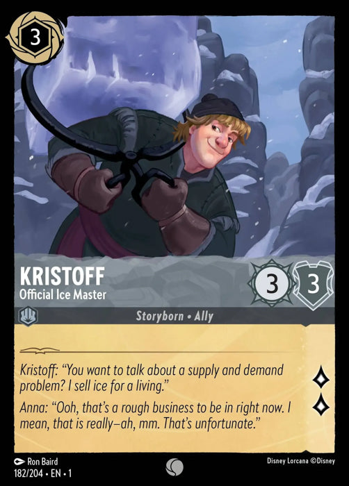 Kristoff - Official Ice Master 182/204 Common The First Chapter Disney Lorcana TCG - guardiangamingtcgs