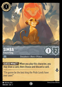 Simba - Future King 188/204 Common The First Chapter Disney Lorcana TCG - guardiangamingtcgs