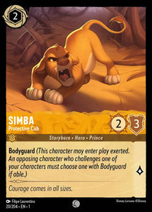 Simba - Protective Cub 20/204 Common The First Chapter Disney Lorcana TCG - guardiangamingtcgs