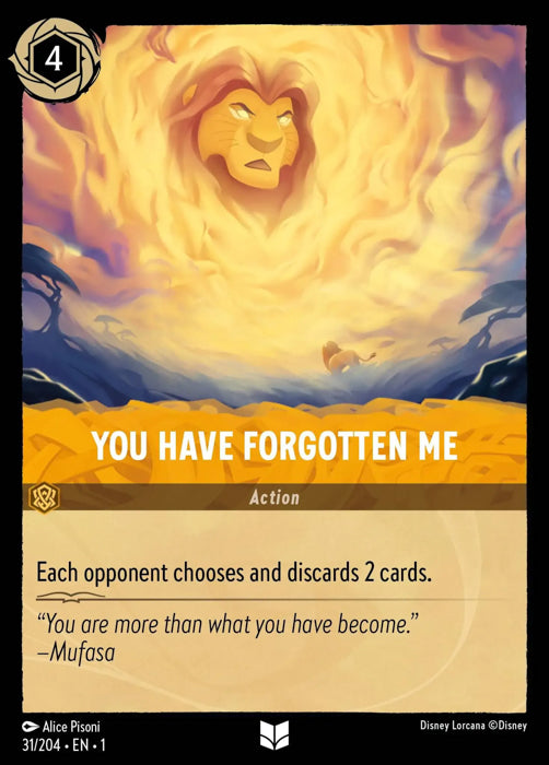 You Have Forgotten Me 31/204 Uncommon The First Chapter Disney Lorcana TCG - guardiangamingtcgs