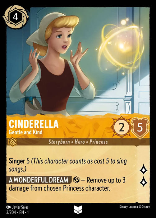 Cinderella - Gentle and Kind 3/204 Uncommon The First Chapter Disney Lorcana TCG - guardiangamingtcgs