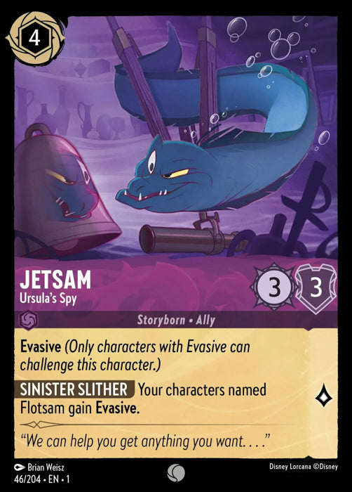 Jetsam - Ursula's Spy 46/204 Common The First Chapter Disney Lorcana TCG - guardiangamingtcgs