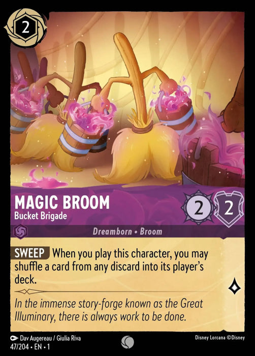Magic Broom - Bucket Brigade 47/204 Common The First Chapter Disney Lorcana TCG - guardiangamingtcgs