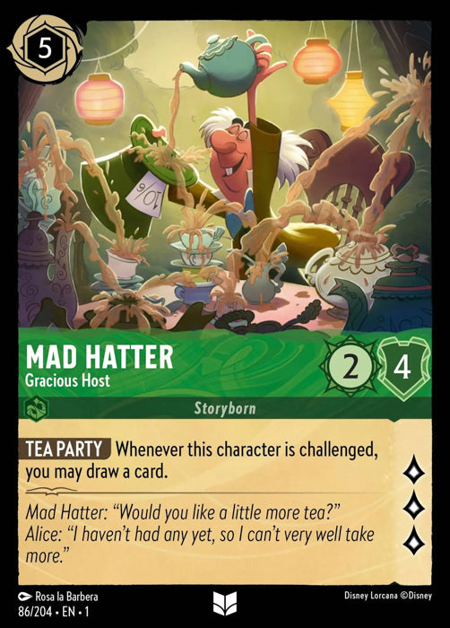 Mad Hatter - Gracious Host 86/204 Uncommon The First Chapter Disney Lorcana TCG - guardiangamingtcgs