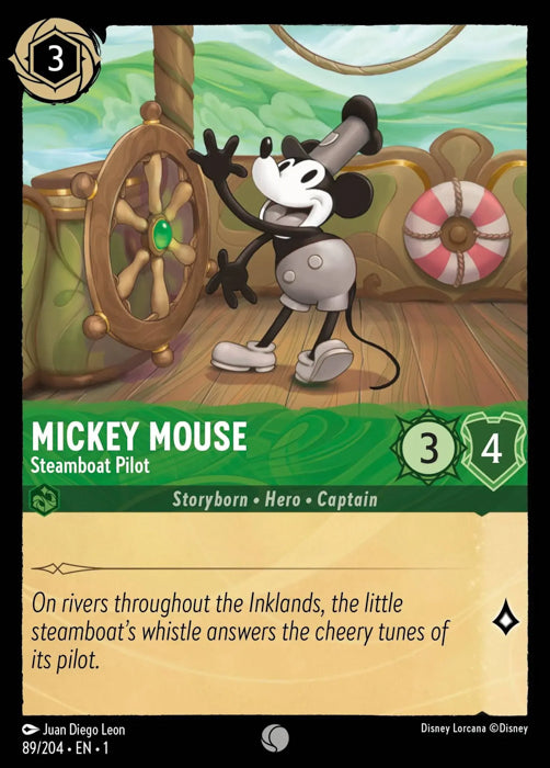 Mickey Mouse - Steamboat Pilot 89/204 Common The First Chapter Disney Lorcana TCG - guardiangamingtcgs