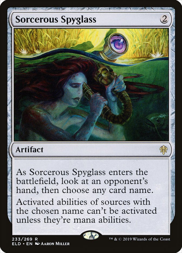 Sorcerous Spyglass 233 R Throne of Eldraine MTG - guardiangamingtcgs