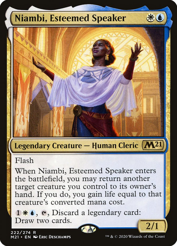 Niambi, Esteemed Speaker 222 R Core Set 2021 MTG - guardiangamingtcgs