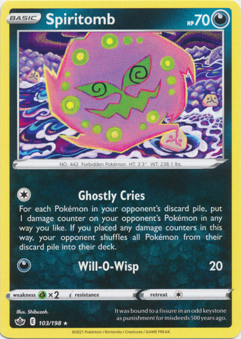 Spiritomb 103/198 Rare Chilling Reign Pokemon TCG - guardiangamingtcgs