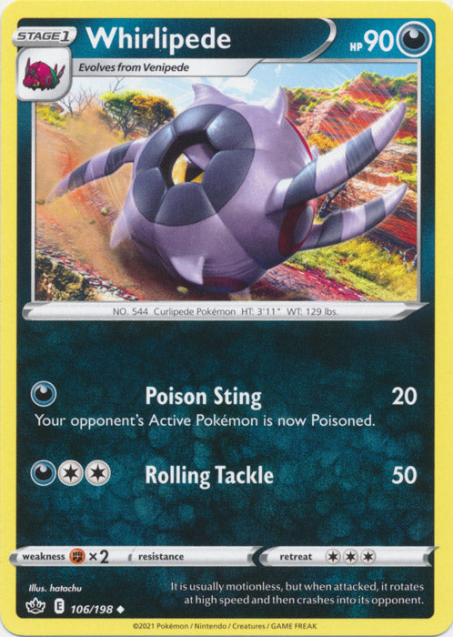 Whirlipede 106/198 Uncommon Chilling Reign Pokemon TCG - guardiangamingtcgs