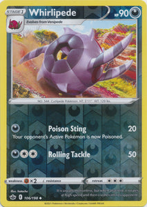 Reverse Holo  Whirlipede 106/198 Uncommon Chilling Reign - guardiangamingtcgs