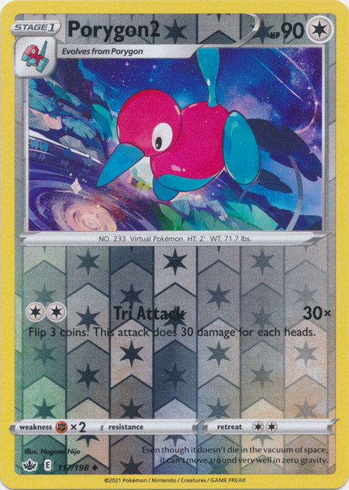 Reverse Holo  Porygon2 117/198 Uncommon Chilling Reign - guardiangamingtcgs