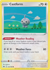 Castform 121/198 Common Chilling Reign Pokemon TCG - guardiangamingtcgs
