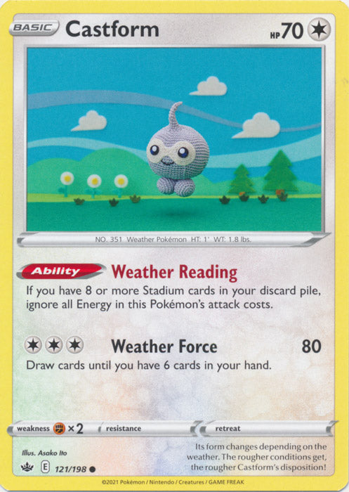 Castform 121/198 Common Chilling Reign Pokemon TCG - guardiangamingtcgs