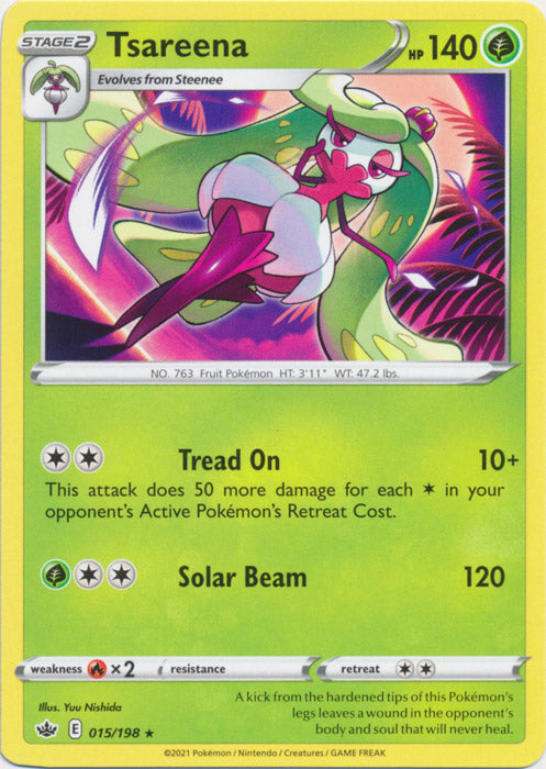 Tsareena 015/198 Rare Chilling Reign Pokemon TCG - guardiangamingtcgs