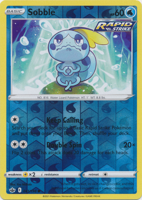 Reverse Holo  Sobble 041/198 Common Chilling Reign - guardiangamingtcgs