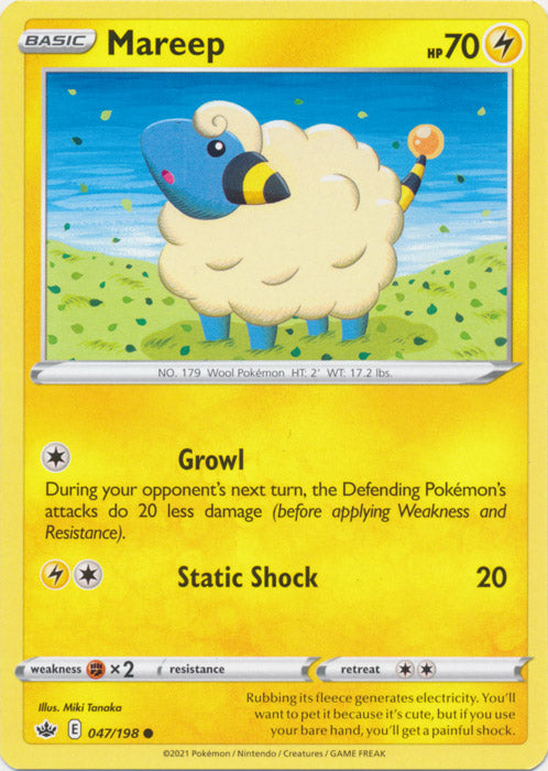 Mareep 047/198 Common Chilling Reign Pokemon TCG - guardiangamingtcgs