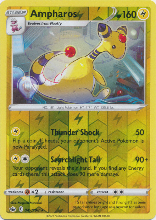 Reverse Holo Ampharos 049/198 Rare Chilling Reign Pokemon TCG - guardiangamingtcgs