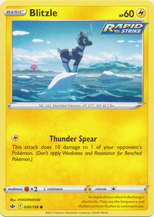 Blitzle 050/198 Common Chilling Reign Pokemon TCG - guardiangamingtcgs