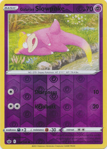 Reverse Holo  Galarian Slowpoke 054/198 Common Chilling Reign - guardiangamingtcgs