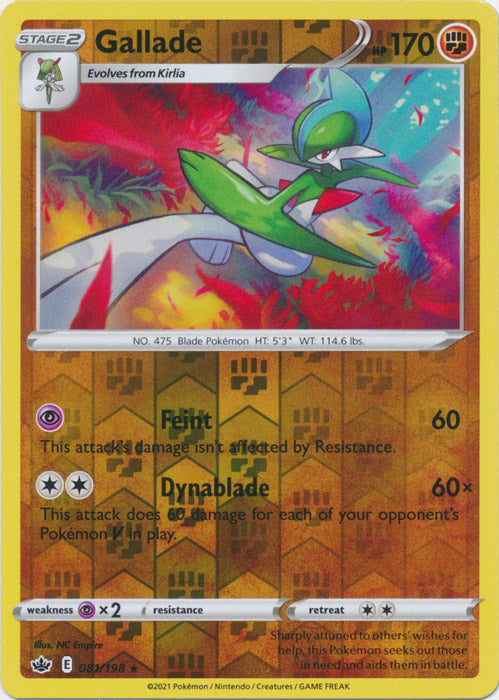 Reverse Holo  Gallade 081/198 Rare Chilling Reign - guardiangamingtcgs