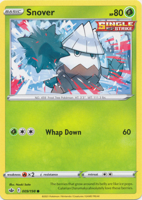 Snover 009/198 Common Chilling Reign Pokemon TCG - guardiangamingtcgs