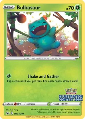 Bulbasaur (Illustration Contest ) SWSH303  Sword & Shield Promo Cards Pokemon TCG - guardiangamingtcgs