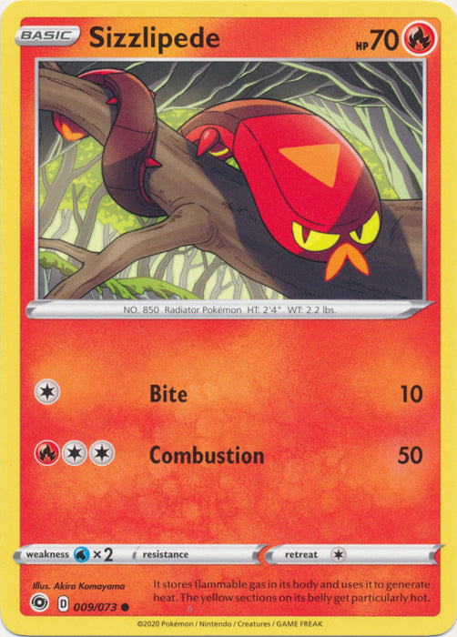 Sizzlipede 9/73 Common Champion's Path Pokemon TCG - guardiangamingtcgs