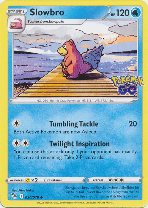 Slowbro 020/078 Uncommon Pokemon GO Pokemon TCG - guardiangamingtcgs