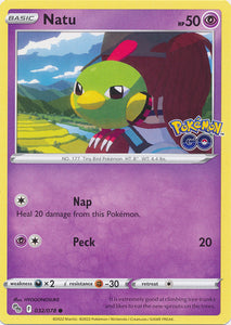 Natu 032/078 Common Pokemon GO Pokemon TCG - guardiangamingtcgs