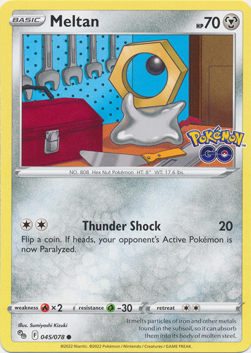 Meltan 045/078 Common Pokemon GO Pokemon TCG - guardiangamingtcgs