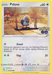 Pidove 061/078 Common Pokemon GO Pokemon TCG - guardiangamingtcgs