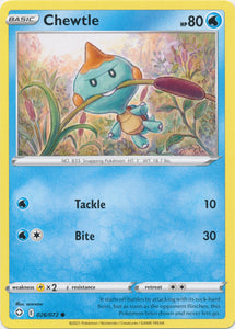 Chewtle 026/072 Common Shining Fates Pokemon TCG - guardiangamingtcgs