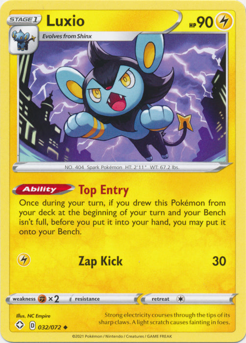 Luxio 032/072 Uncommon Shining Fates Pokemon TCG - guardiangamingtcgs