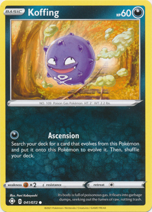 Koffing 041/072 Common Shining Fates Pokemon TCG - guardiangamingtcgs