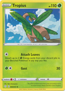 Tropius 005/072 Uncommon Shining Fates Pokemon TCG - guardiangamingtcgs