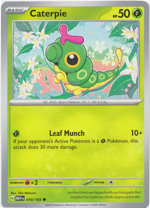 Caterpie -  010/165 Common Scarlet and Violet 151 Pokemon TCG - guardiangamingtcgs