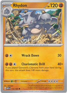 Rhydon 112/165 Uncommon Scarlet and Violet 151 Pokemon TCG - guardiangamingtcgs