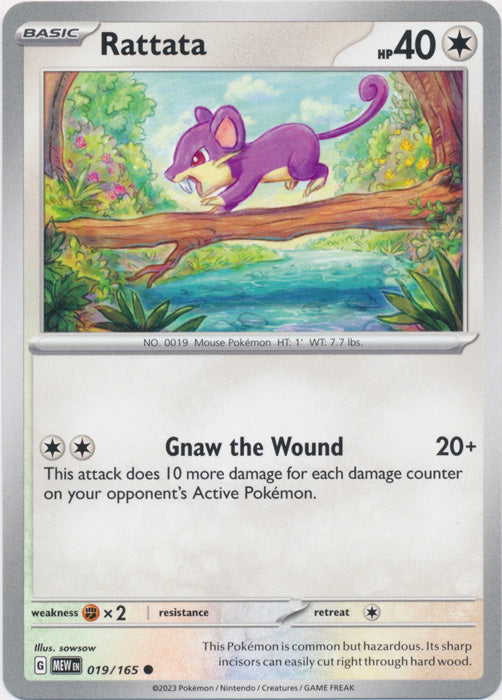 Rattata 019/165 Common Scarlet and Violet 151 Pokemon TCG - guardiangamingtcgs