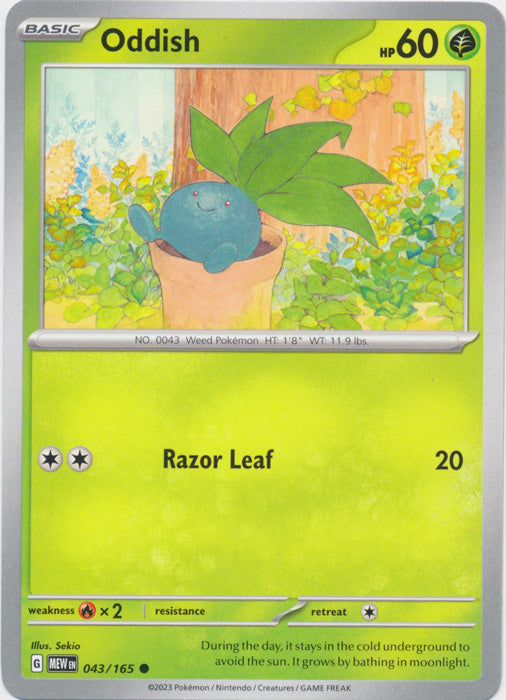 Oddish 043/165 Common Scarlet and Violet 151 Pokemon TCG - guardiangamingtcgs